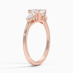 18K Solid Gold Diamond Trilogy Ring