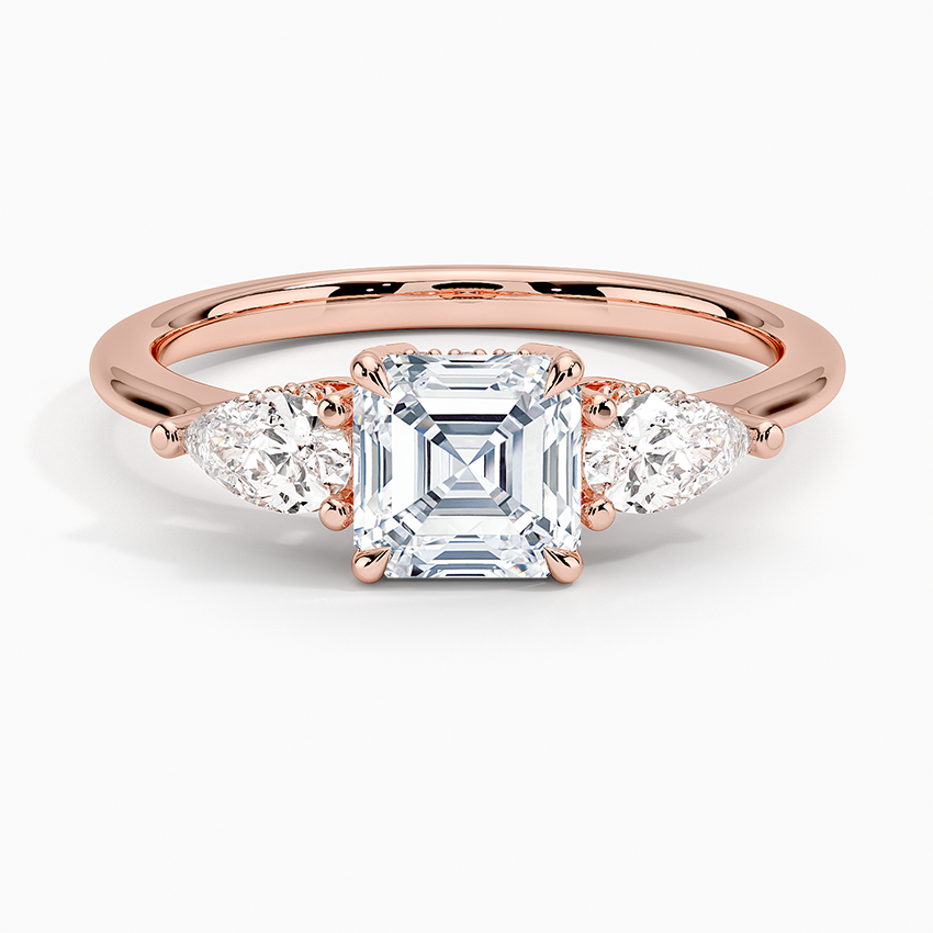 18K Solid Gold Diamond Trilogy Ring