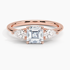 18K Solid Gold Diamond Trilogy Ring