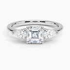 18K Solid Gold Diamond Trilogy Ring