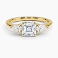 18K Solid Gold Diamond Trilogy Ring