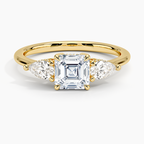 18K Solid Gold Diamond Trilogy Ring