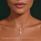 Pear and Heart Diamond Drop Pendant Necklace⁠