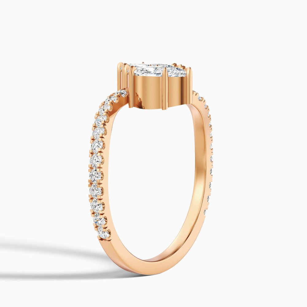 Toi et Moi Lab Diamond Engagement Ring in 18K Gold - Marquise