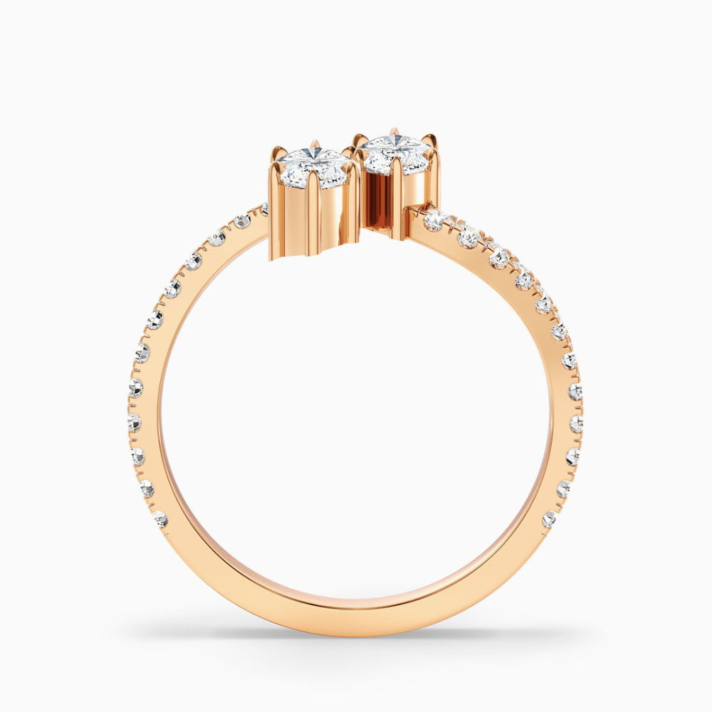 Toi et Moi Lab Diamond Engagement Ring in 18K Gold - Marquise