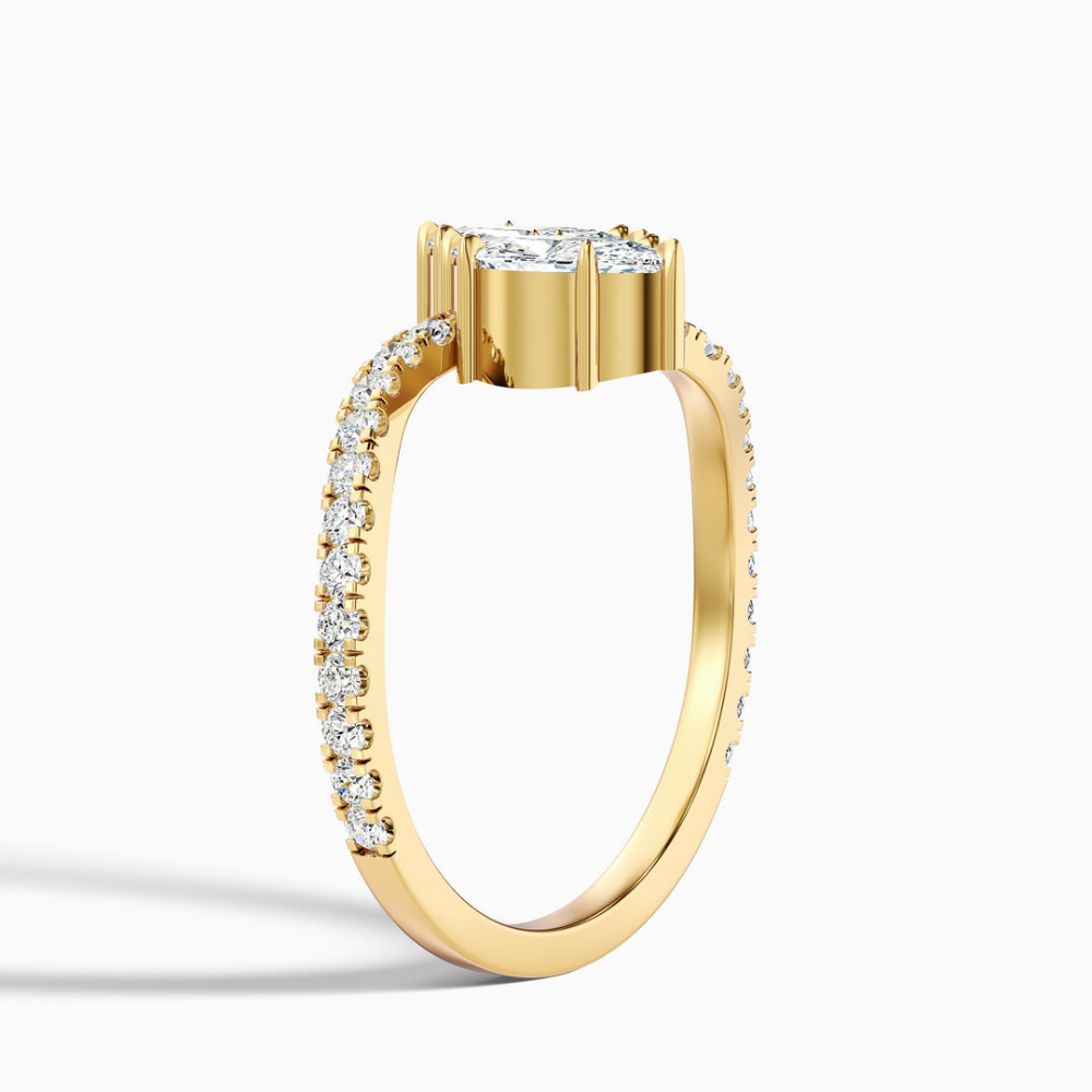 Toi et Moi Lab Diamond Engagement Ring in 18K Gold - Marquise