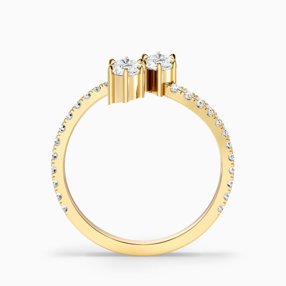 Toi et Moi Lab Diamond Engagement Ring in 18K Gold - Marquise