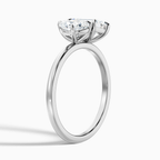 18K Solid Gold Pear & Emerald Dual Stone Diamond Ring