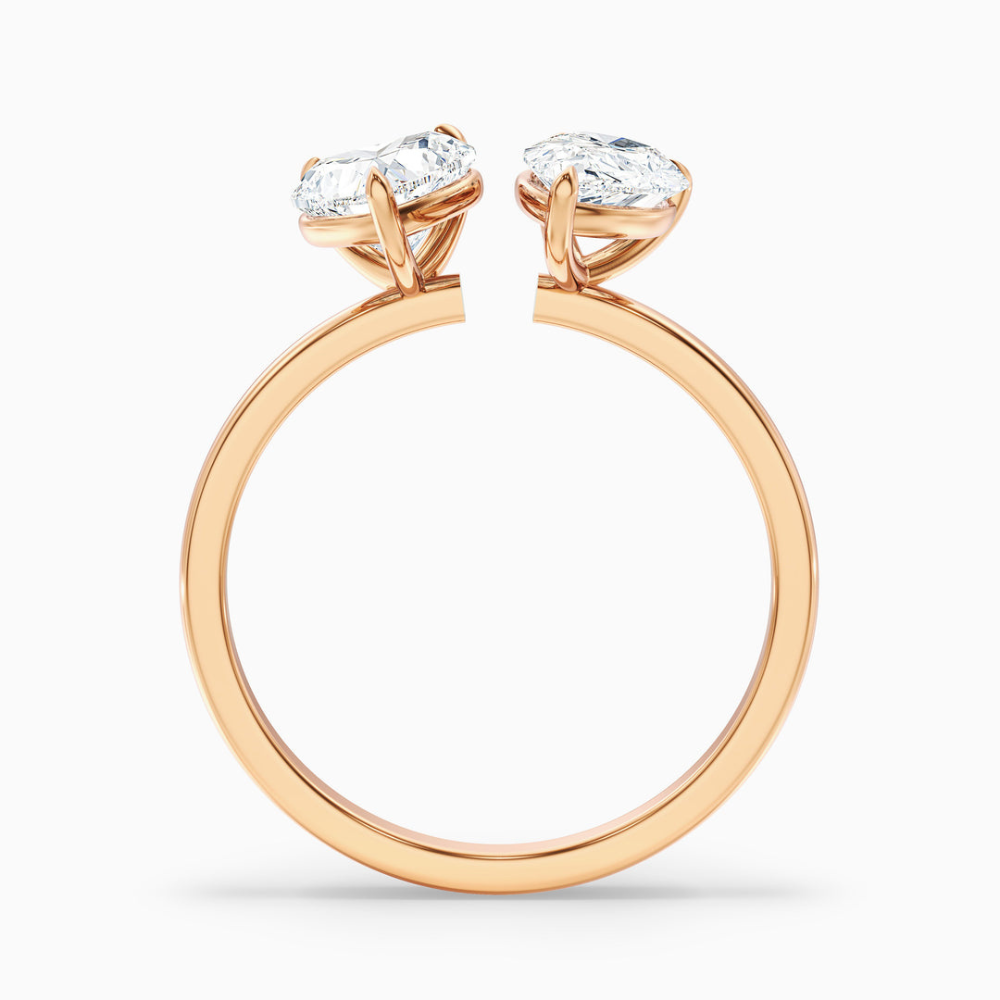 Toi et Moi Lab Diamond Engagement Ring in 18K Gold - Pear and Heart