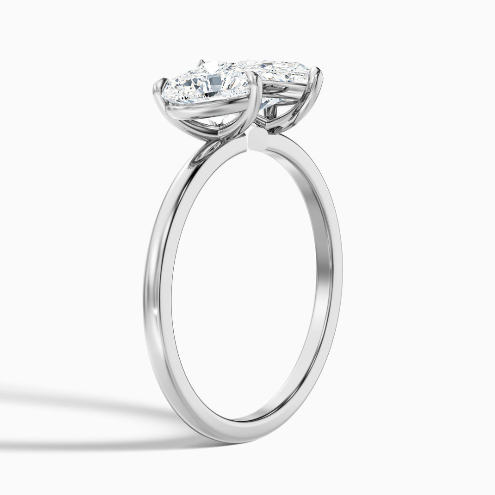 Toi et Moi Lab Diamond Engagement Ring in 18K Gold - Pear and Heart
