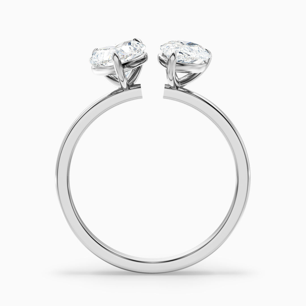 Toi et Moi Lab Diamond Engagement Ring in 18K Gold - Pear and Heart