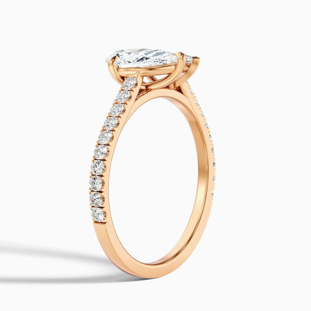 Toi et Moi Lab Diamond Engagement Ring in 18K Gold - Pear and Marquise