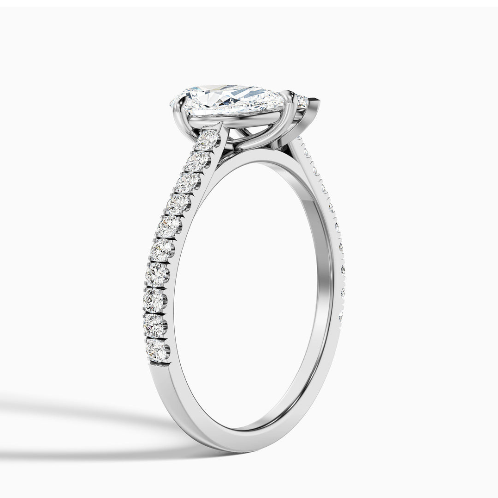 Toi et Moi Lab Diamond Engagement Ring in 18K Gold - Pear and Marquise