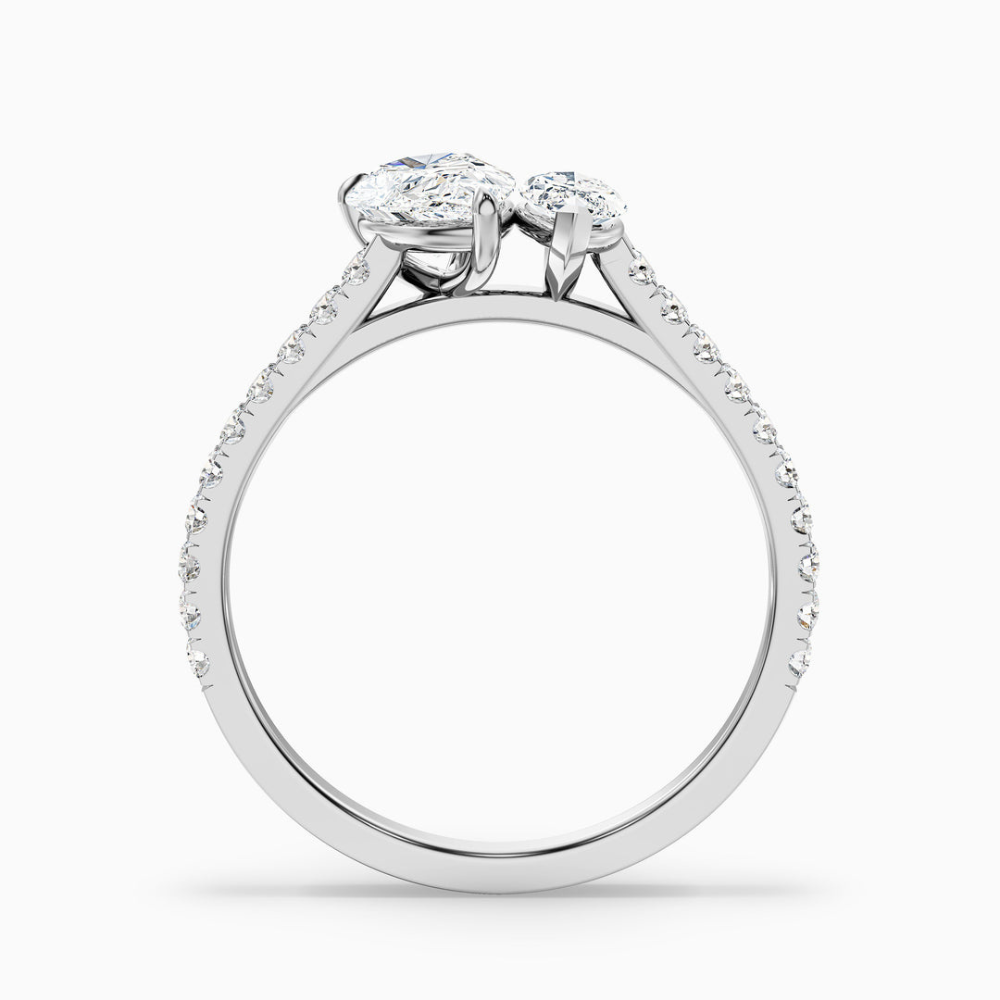 Toi et Moi Lab Diamond Engagement Ring in 18K Gold - Pear and Marquise