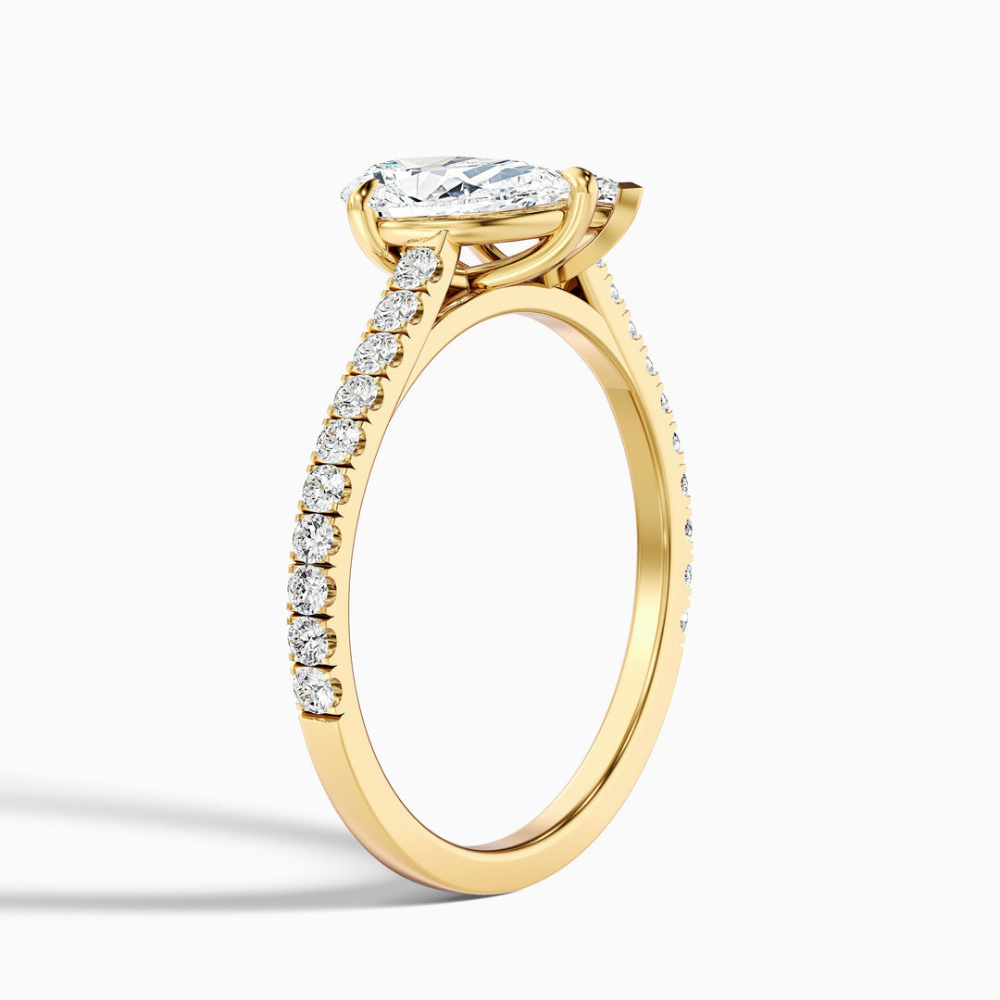 Toi et Moi Lab Diamond Engagement Ring in 18K Gold - Pear and Marquise