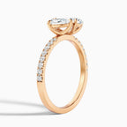 Toi et Moi Double Pear Cut Pavé Engagement Ring in Solid Gold⁠