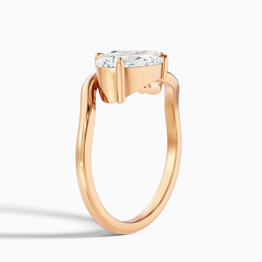 Bypass Double Pear Cut Two-Stone Engagement Ring in Solid Gold⁠