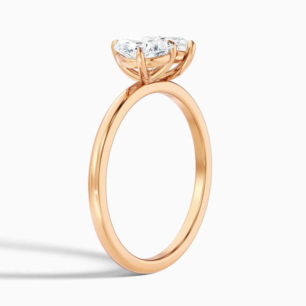 Toi et Moi Double Pear Cut Engagement Ring in Solid Gold⁠