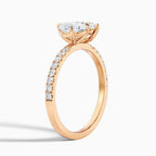 Toi et Moi Double Pear Cut Pavé Engagement Ring in Solid Gold⁠