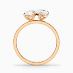 Toi et Moi Double Pear Cut Engagement Ring in Solid Gold⁠