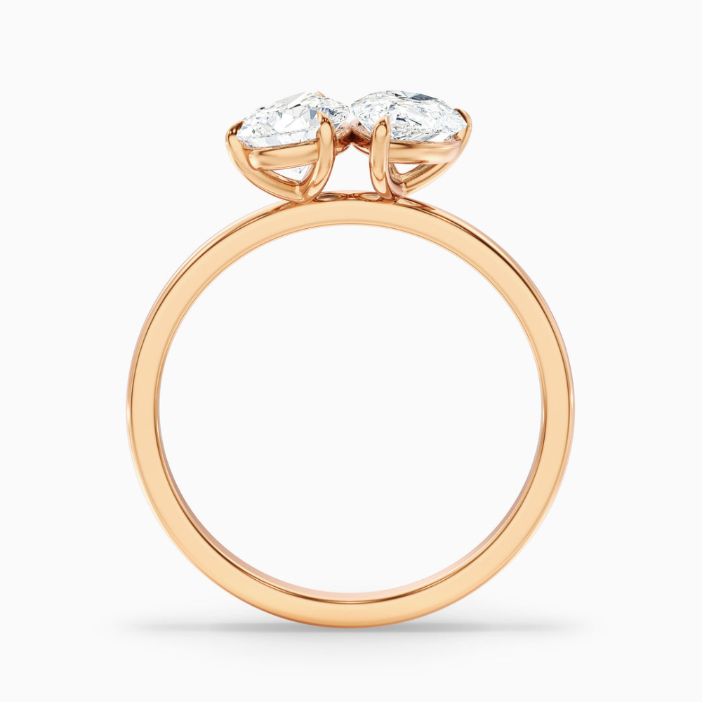 Toi et Moi Double Pear Cut Engagement Ring in Solid Gold⁠