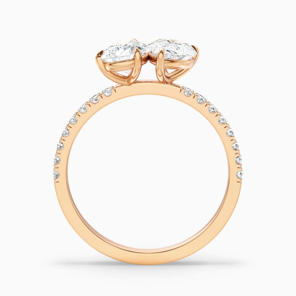 Toi et Moi Lab Diamond Engagement Ring in 18K Gold - Pear