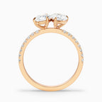Toi et Moi Double Pear Cut Pavé Engagement Ring in Solid Gold⁠