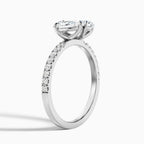 Toi et Moi Double Pear Cut Pavé Engagement Ring in Solid Gold⁠
