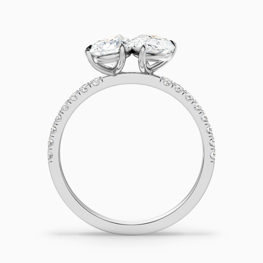 Toi et Moi Lab Diamond Engagement Ring in 18K Gold - Pear