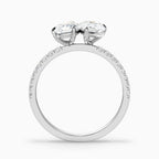 Toi et Moi Double Pear Cut Pavé Engagement Ring in Solid Gold⁠