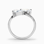 Bypass Double Pear Cut Two-Stone Engagement Ring in Solid Gold⁠