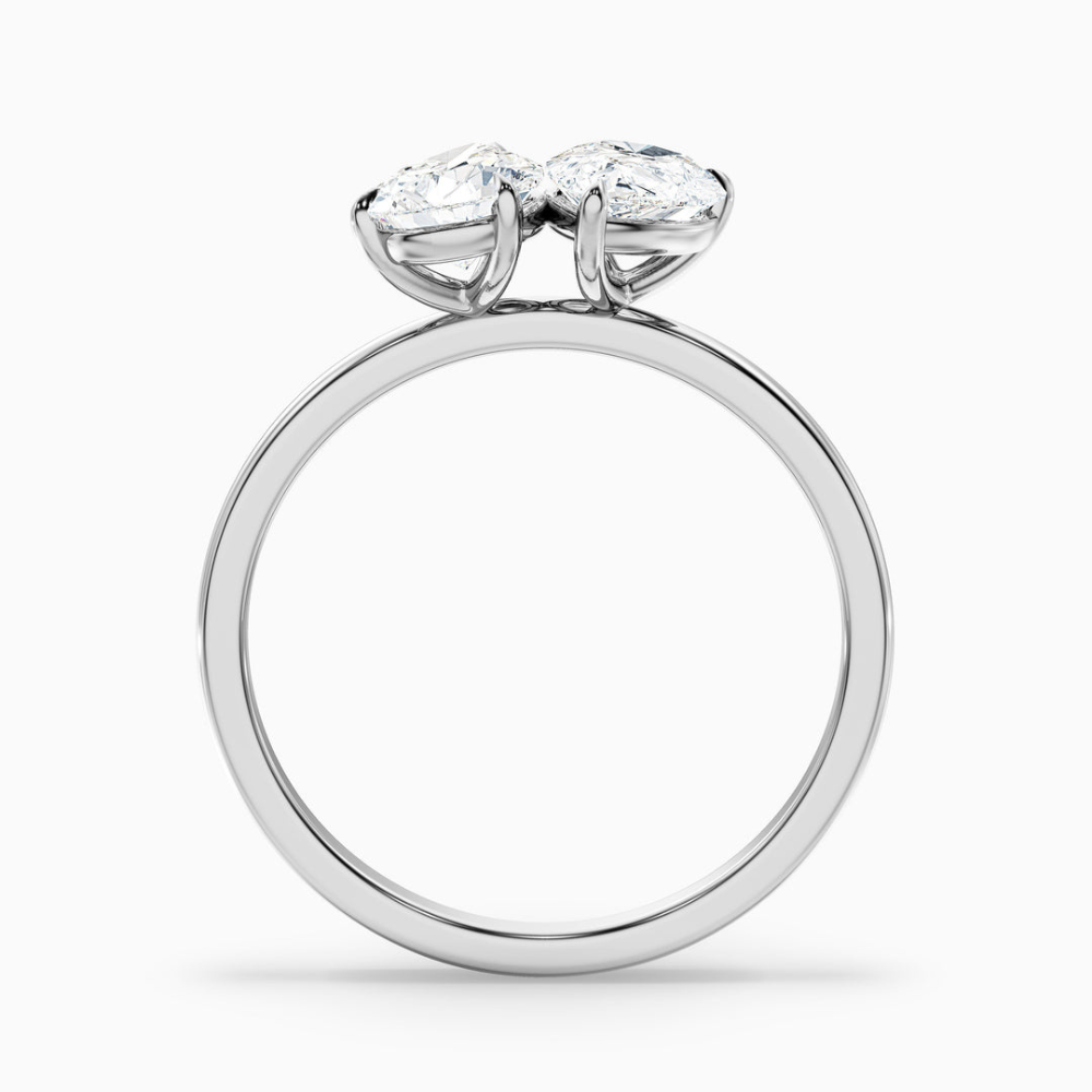 Toi et Moi Double Pear Cut Engagement Ring in Solid Gold⁠