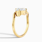 Bypass Double Pear Cut Two-Stone Engagement Ring in Solid Gold⁠