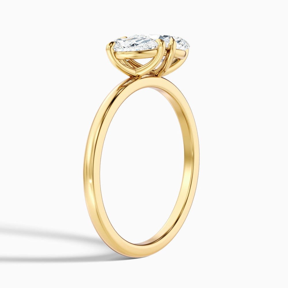 Toi et Moi Double Pear Cut Engagement Ring in Solid Gold⁠