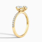 Toi et Moi Double Pear Cut Pavé Engagement Ring in Solid Gold⁠