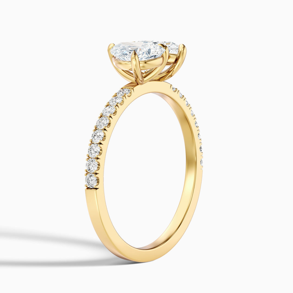 Toi et Moi Lab Diamond Engagement Ring in 18K Gold - Pear