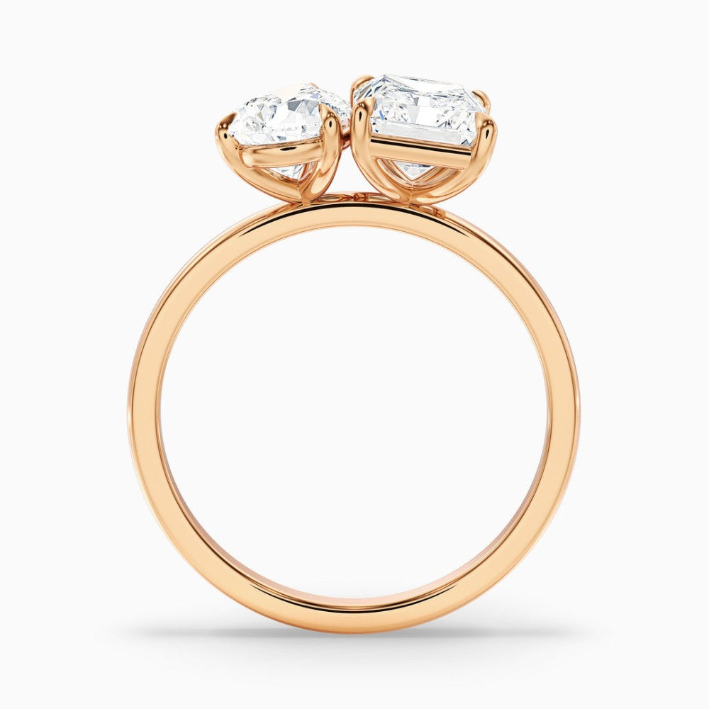 Toi et Moi Pear & Radiant Cut Diamond Two-Stone Ring in Solid Gold⁠