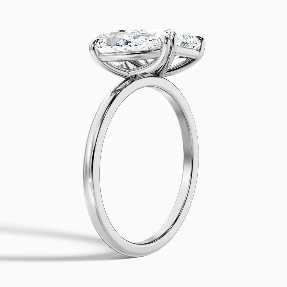 Toi et Moi Pear & Radiant Cut Diamond Two-Stone Ring in Solid Gold⁠