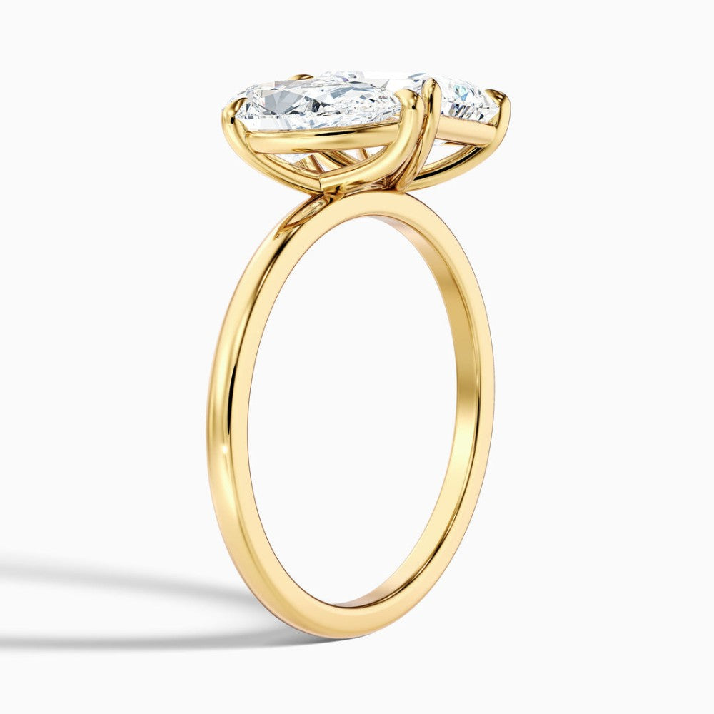 Toi et Moi Pear & Radiant Cut Diamond Two-Stone Ring in Solid Gold⁠
