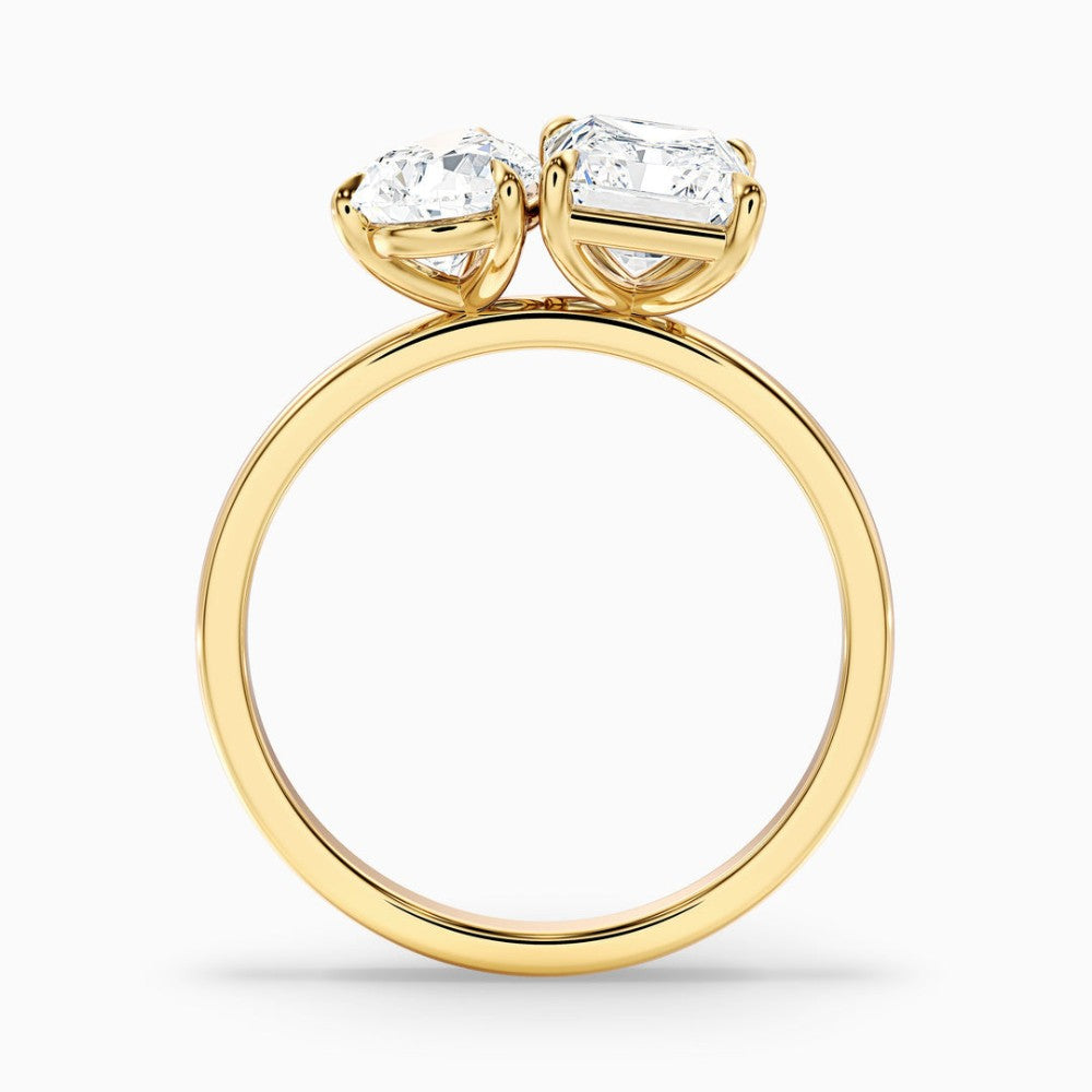 Toi et Moi Pear & Radiant Cut Diamond Two-Stone Ring in Solid Gold⁠