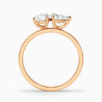 Toi et Moi Pear & Trillion Cut Two-Stone Engagement Ring in Solid Gold⁠