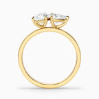 Toi et Moi Pear & Trillion Cut Two-Stone Engagement Ring in Solid Gold⁠