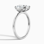 18K Solid Gold Round & Emerald Toi et Moi Lab Diamond Ring