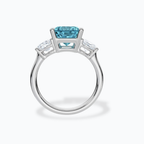 18K Solid Gold Fancy Color Trilogy Lab Diamond Heart Ring