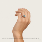 18K Solid Gold Fancy Color Trilogy Lab Diamond Heart Ring