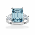 18K Solid Gold Fancy Color Trilogy Lab Diamond Heart Ring