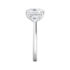 18K Solid Gold Elongated Cushion Diamond Ring with Half-Moon Sides