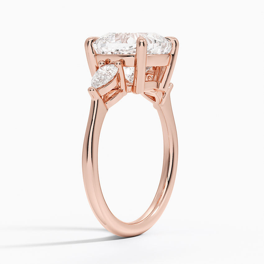 4 Carat Trilogy Lab Grown Diamond Engagement Ring in 18k Gold