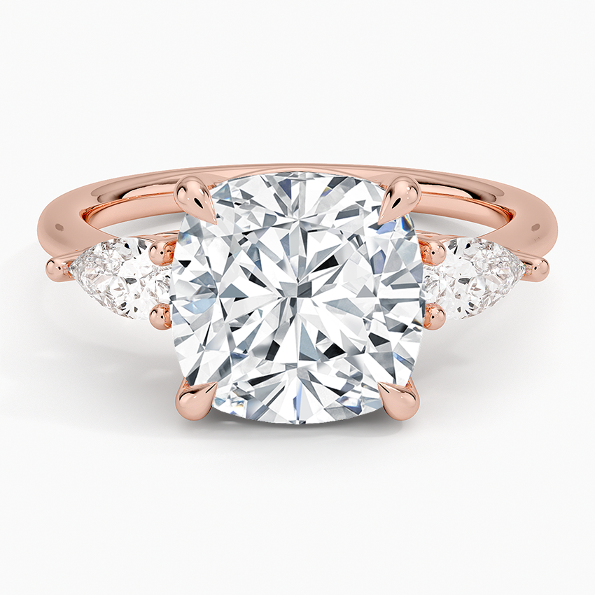 ecomposer-view with diamond shape-cushion, ecomposer-metal type-rose-gold-18k