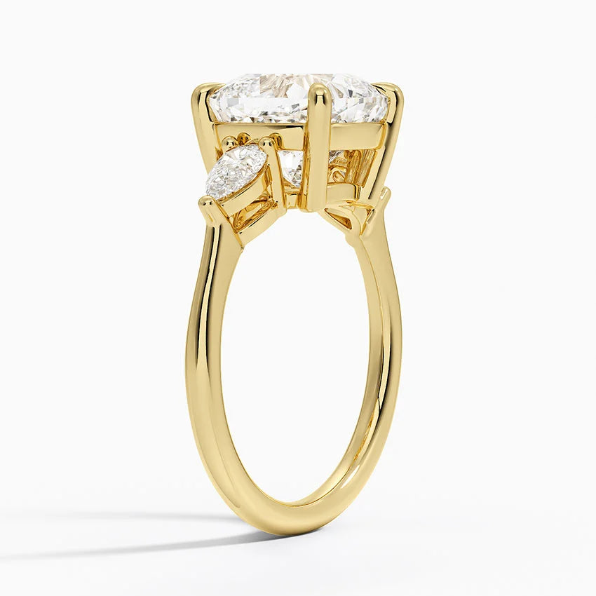 4 Carat Trilogy Lab Grown Diamond Engagement Ring in 18k Gold